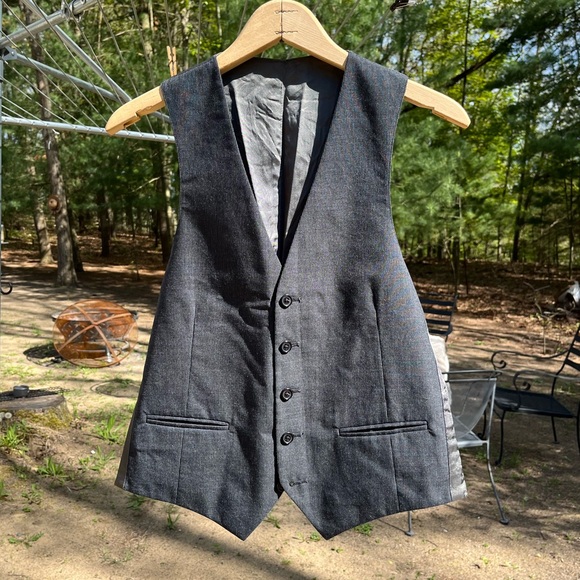 Gray Pinstripe Waistcoat Vest - Picture 6 of 6